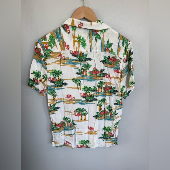 Denim and flower Hawaiian shirt - Picture 3 of 3